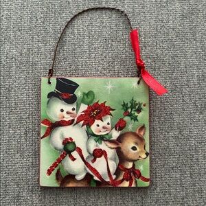 Primitives by Kathy Snowman and Reindeer Ornament - Red and Green